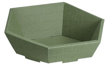 Präsentkorb Karton hexagonal 27/29cm - 6/10,5cmh Olive